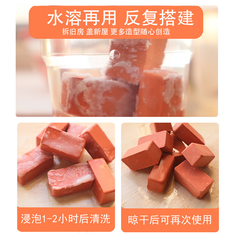 Masoneros transfronterizos hechos a mano DIY construcción de ladrillo rojo casa de simulación de ladrillo empalmado casa modelo juguete