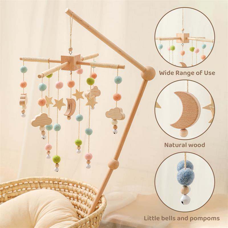 Nordic Foreign trade Baby bed parts Bracket Infants Appease Toys Music box Bed bell Bracket Three