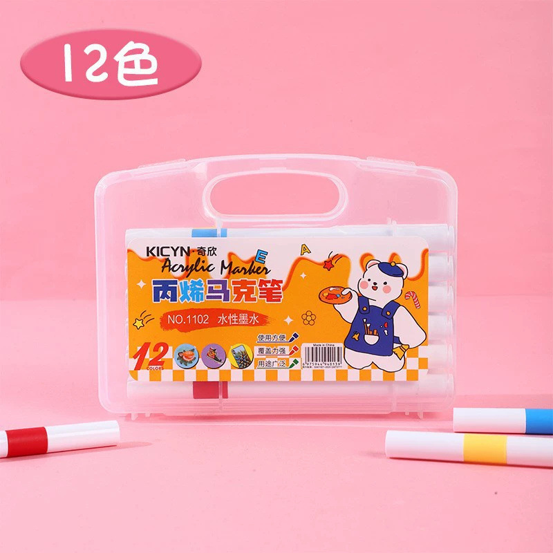 Marcador de acrílico plegable de color para niños graffiti pintura de lápiz de color rápido secado impermeable sin olor conjunto de lápiz de marca