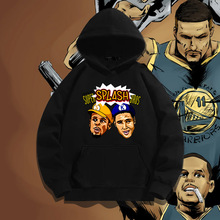 勇士队水花兄弟连帽卫衣男女青年潮牌篮球体育宽松落肩帽衫外套