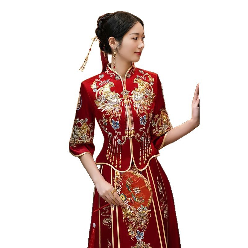 秀禾服中式新娘结婚礼服2025新款敬酒服重工嫁衣出阁服|undefined