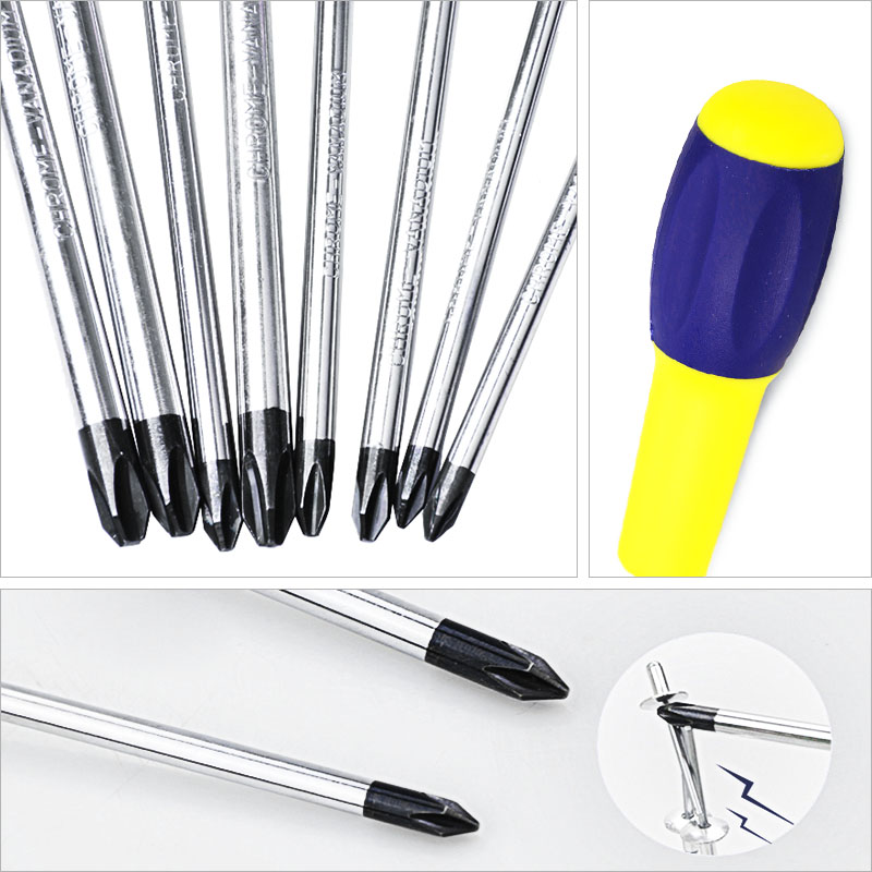 Gran Muralla Seiko cruzada destornillador industrial mejorado mango de goma y plástico con tornillo magnético lote de electricista doméstico decoración