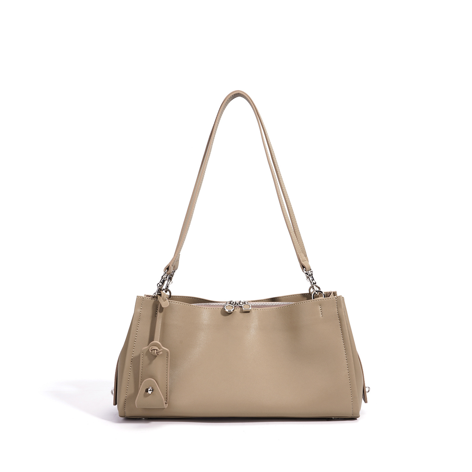 Spring/Summer Cowhide Boston Bag Genuine Leather Luxury Underarm Bag For Women Simple Commuter Handbag Fashion New Shoulder Bag - Thumbnail 6