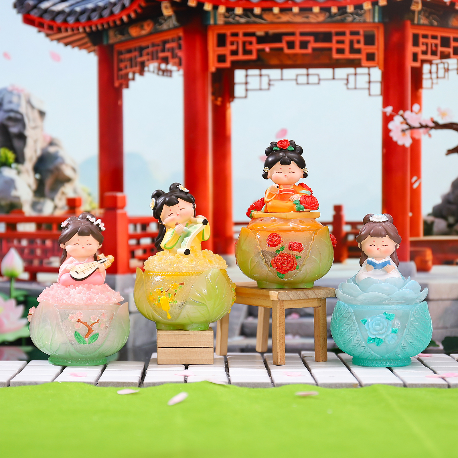 1056-29 4 incense burner ornaments