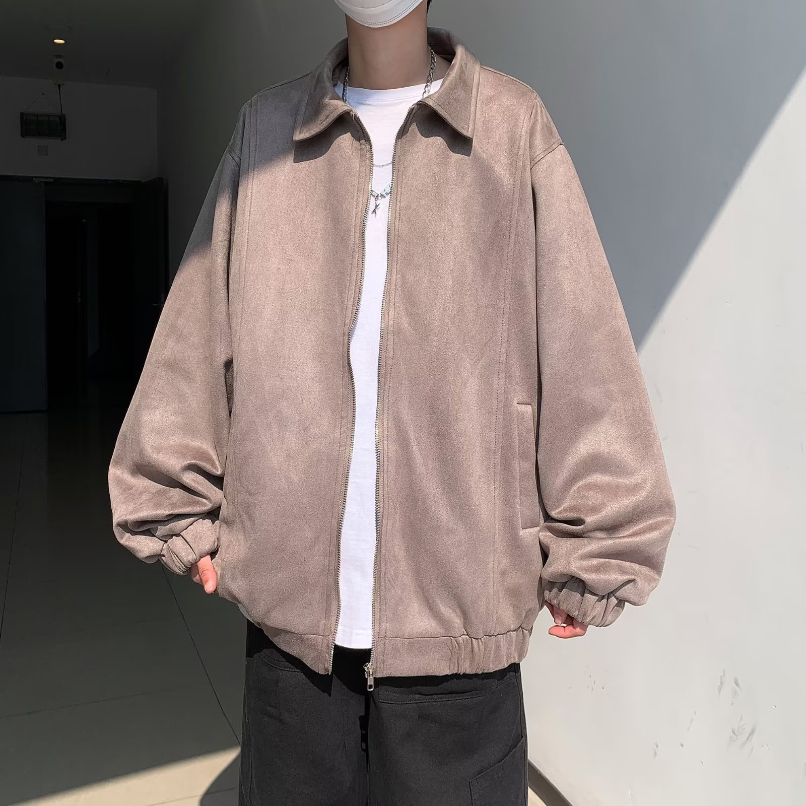 Camisa guapa para hombre de manga larga otoño chaqueta de pana suelta coreana estilo Hong Kong ins camisa retro japonesa de todo fósforo