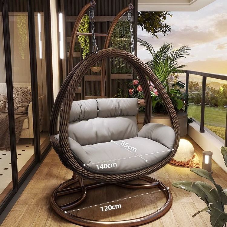 Romántica cesta de caña silla de cama cama de cuna balcón swing silla de mecedora de adultos al aire libre silla de perezoso interior nido de pájaros