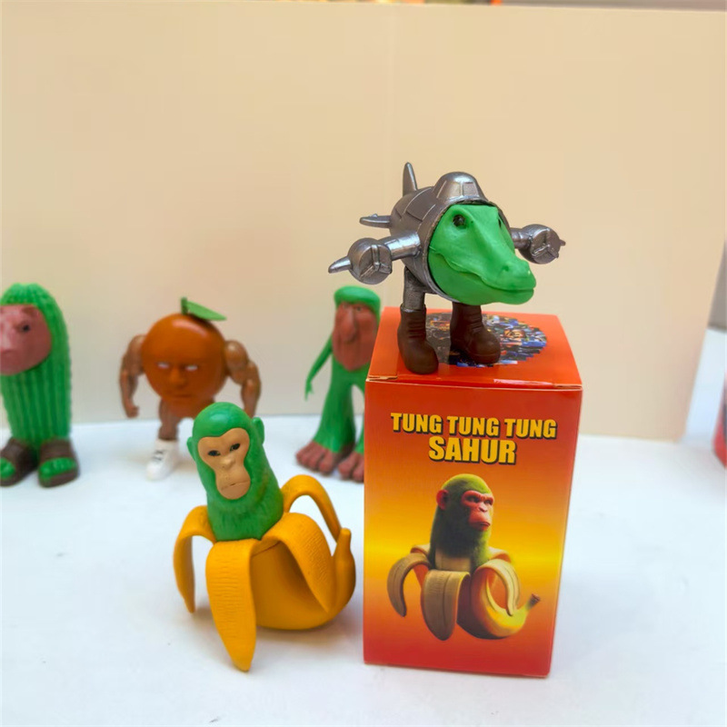 Transfronterizos extranjeros montañas y mares a través de la mano Tong Tong Tralala zapatos modelo de muñeca de tiburón creativo adornos caja ciega