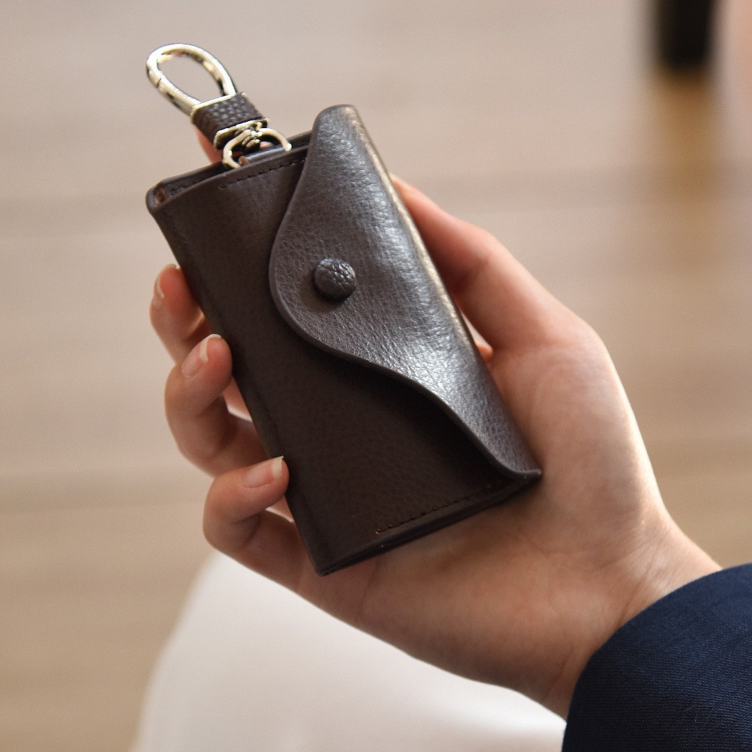 Genuine Leather Car Key Case, Large Capacity, Multifunctional, Waist-Hanging Key Holder, Simple and Practical, Multi-Card Slot Case