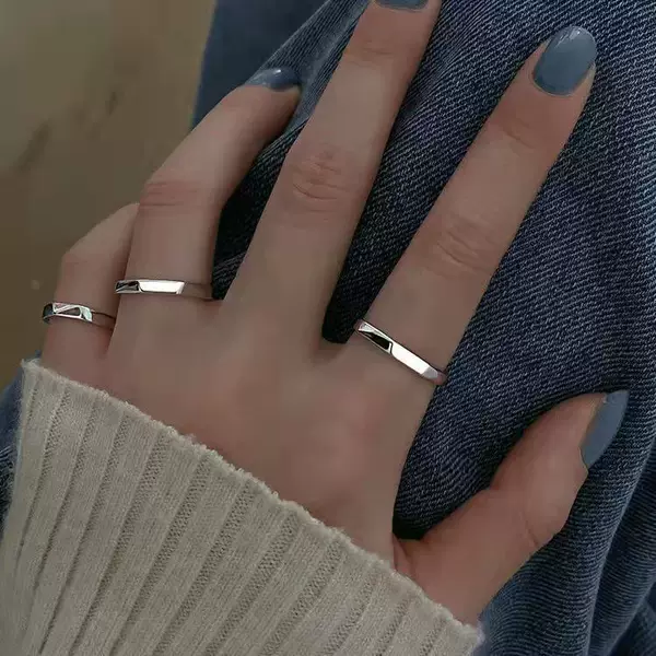 Plain Ring Women's Adjustable Cold Style High-Level Sense ins No Fading Niche Design Simple Fashion for Best Friends Students