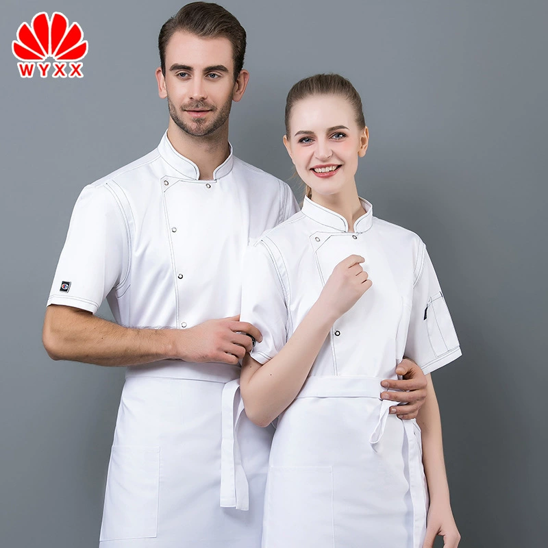 Рабочая одежда шеф-повара с коротким рукавом мужская летняя одежда для гостиничного питания кухонная одежда летняя кухонная арматура магазин закусок одежда шеф-повара с половинным рукавом