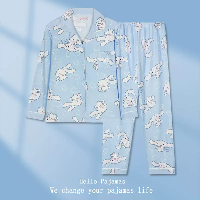睡衣女秋冬季日系卡通少女仿棉新品潮流宅家可爱玉桂狗家居服套装