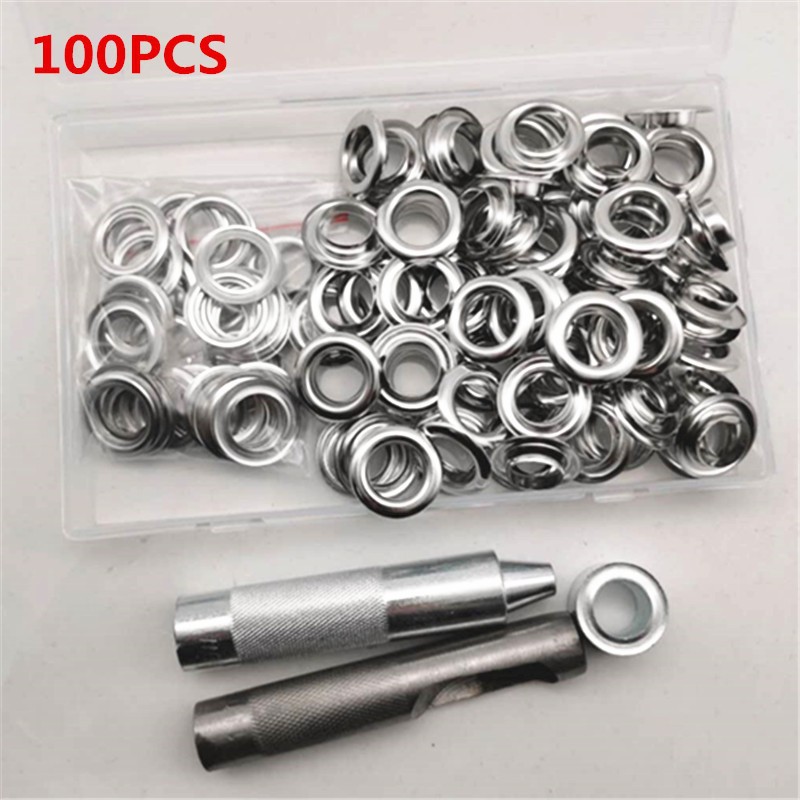 100 sets de diámetro interior de 14MM de cobre agujero de aire de metal de protección del medio ambiente ojal hebilla de lona tienda de hebilla redonda para transfronteriza