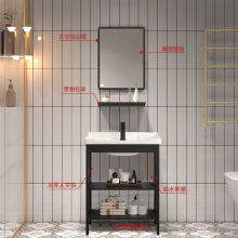 落地式洗手盆柜组合阳台陶瓷太空铝浴室柜洗脸盆卫生间厕所洗漱盆