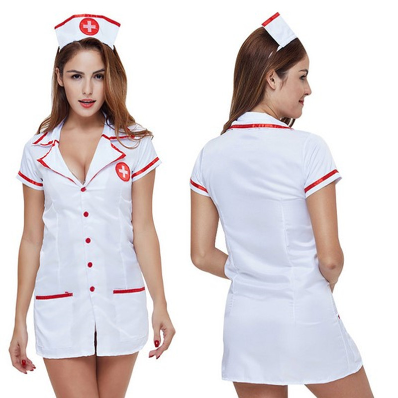 Foreign Trade Supply European and American August New Pure White Sexy Female Nurse Uniform Game Temptation Suit Z317