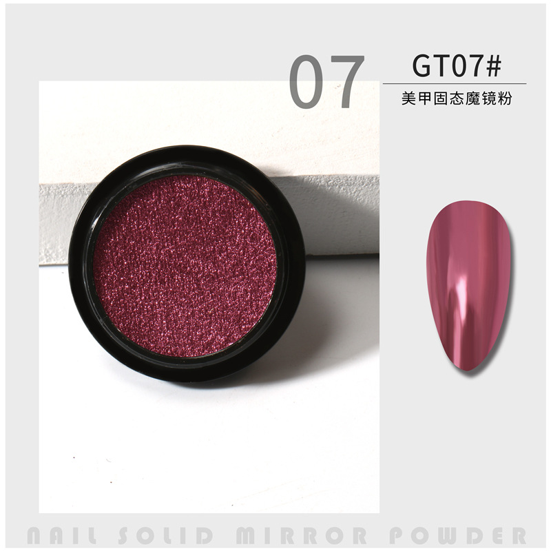 Suministro transfronterizo de uñas espejo mágico sólido en polvo sombra de ojos panqueque espejo sólido harina polvo de oro de titanio 2020 popular en línea