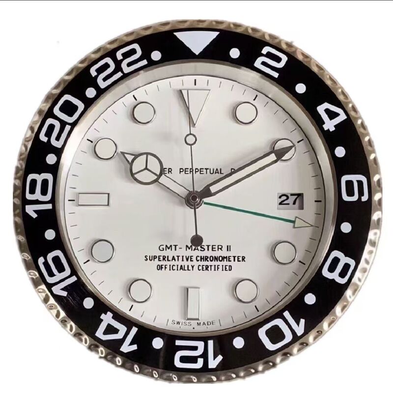 一件起批金属不锈钢夜光客厅挂钟GMT静音钟表专供出口Wall clock|undefined