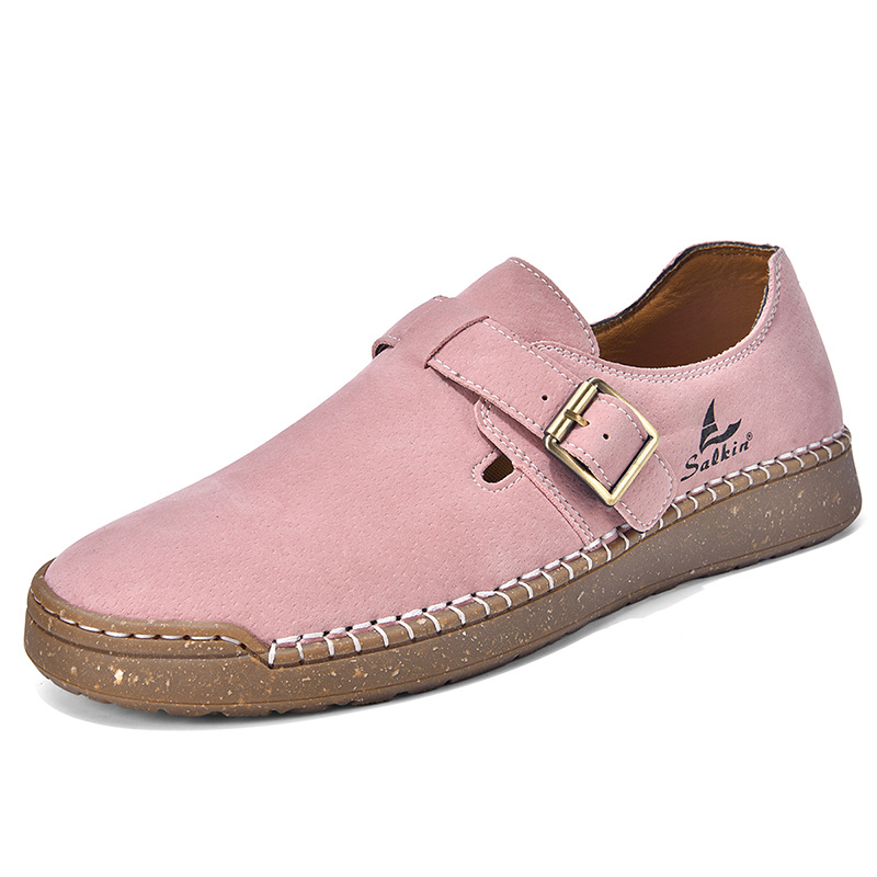 Cross-border Fashion Plus-size Hand-stitched Loafers, New Foreign Trade Flat Casual Shoes, Versatile Women's Footwear_vogvips.com