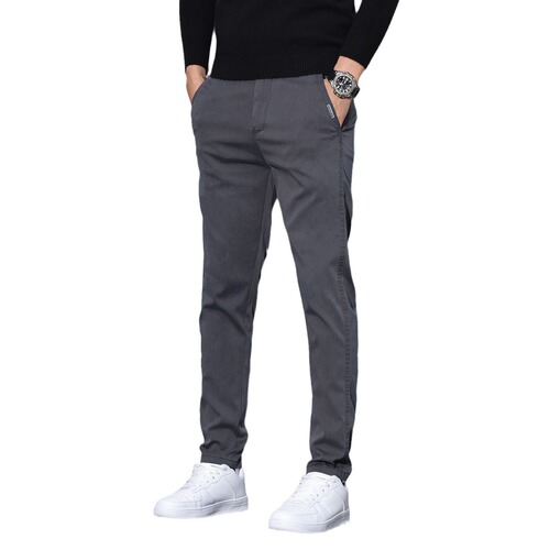 Chaulunbu Light Mature High-End Casual Pants: Men's Spring/Summer Straight Fit, Slimming Korean-Style Trendy Business Suit Pants