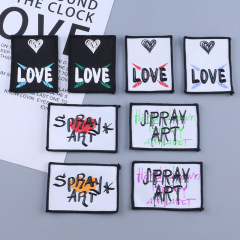 New Fashion Heart Alphabet Pattern Screen Printing Fabric Decoration Label DIY 3D Matching Fabric Badges