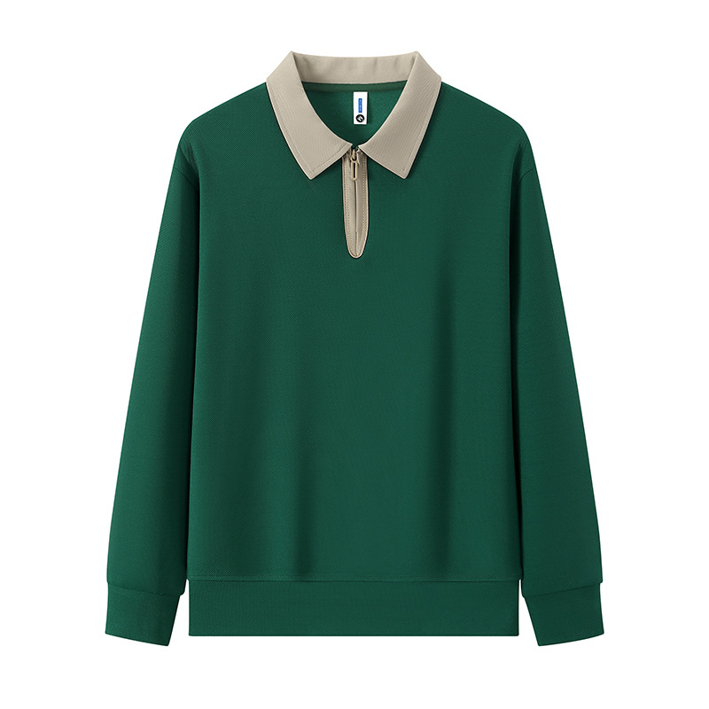 Collar medio cremallera elástico cuerpo de entrenamiento de manga larga ropa de trabajo grupo herramienta suéter logotipo personalizado impresión