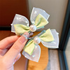 Children's cute three dimensional hairgrip from pearl with bow, fresh hair accessory, Korean style