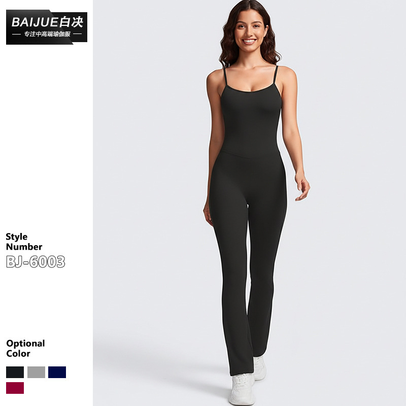 High-Elastic Gymnastics Jumpsuit for Sports, Outdoor Fitness, Yoga Training, Sleeveless Vest, Long Pants, One-Piece Suit, Cross-Border