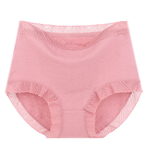 1119#Mom's large size underwear women's pure cotton fat mm 200 pounds high waist lace middle-aged women's women's shorts