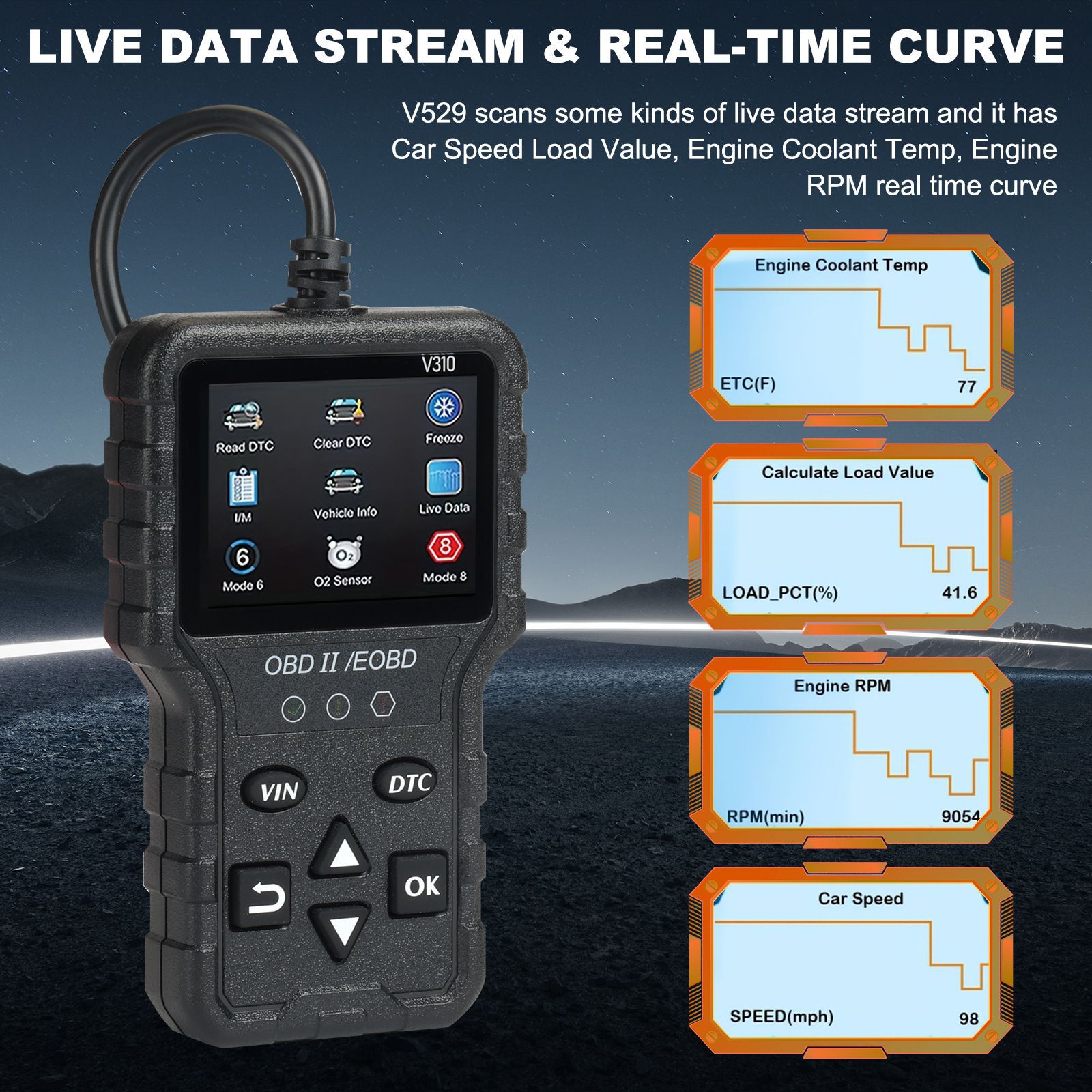 Car fault detector, OBD2 engine diagnostic tool, OBD diagnostic tool, car diagnostic instrument, OBD