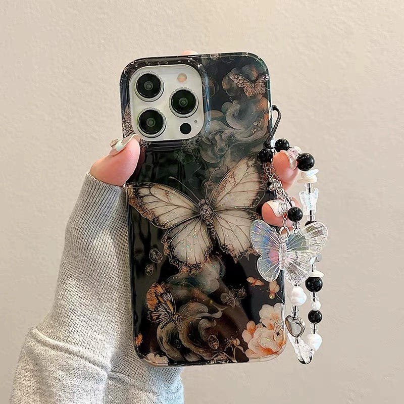 Премиум чувство флеш-бабочка подвесная цепочка Apple 16Promax чехол для 15Pro/14Promax двухслойный 13