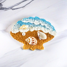 diy肌理画冰箱贴天然贝壳磁吸式立体浮雕海景彩绘贝壳冰箱贴