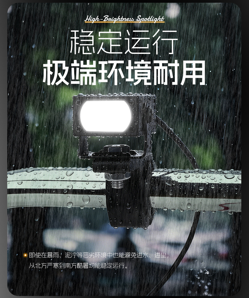 Cross-Border Motorcycle Led Headlight Grille Light White and Yellow Two-Color Lens High and Low Beam Spotlight Electric Vehicle Headlight