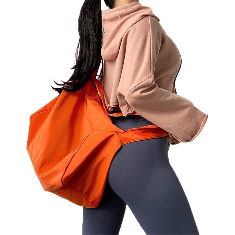 Melocotón chica yoga bolsa color sólido logo fitness viaje bolsa danza hombro mensajero bolsa mitaogirl