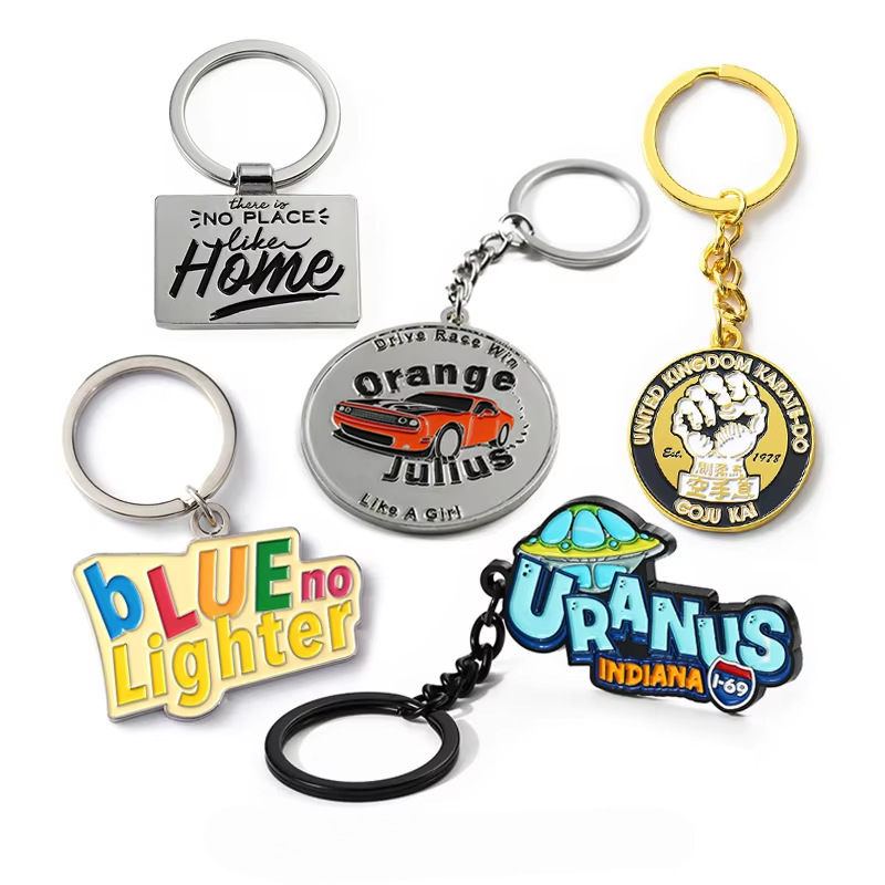 Metal Enamel Paint Keychain Customized DIY Retro Creative Keychain Cross-Border Trinket Pendant Customized