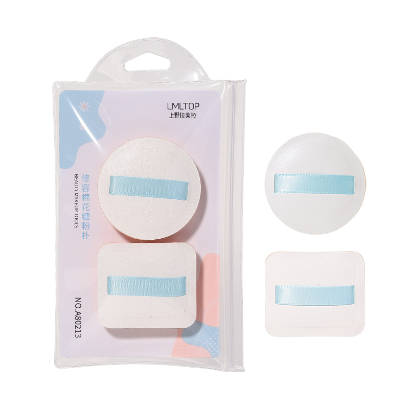 LMLTOP Algodón de azúcar Puff Dos paquetes Base líquida cuadrada Cojín de aire Puff de maquillaje A80213