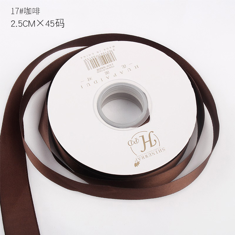 Brillante color sólido 1cm cinta material de embalaje de flores poliéster de alta densidad diy material de florista de pasteles hechos a mano