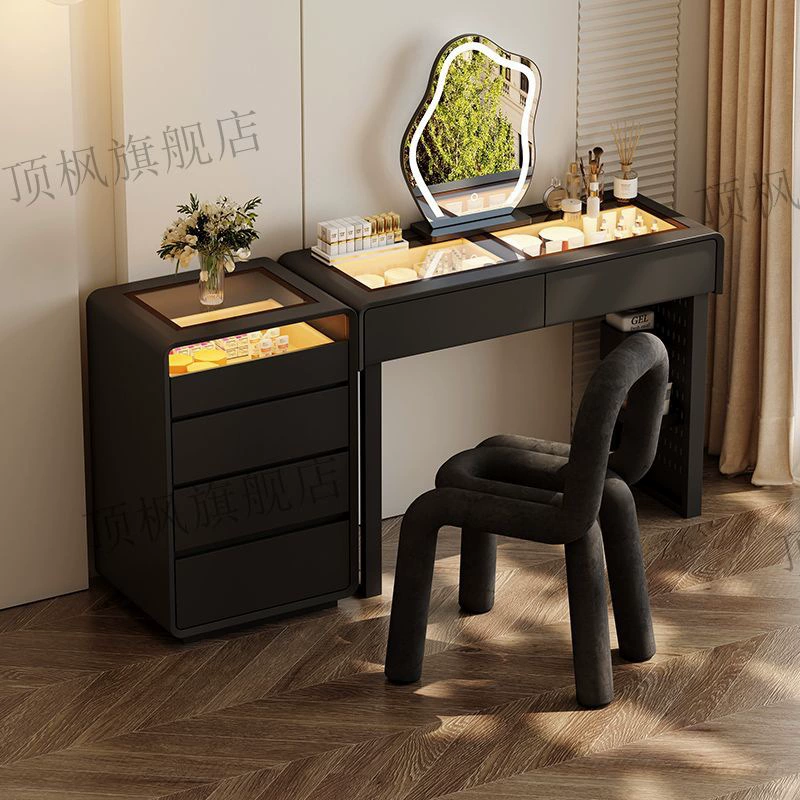 2024 новый стиль туалетный столик из массива дерева, атмосфера, легкая роскошь, элитный атмосферный шкаф, шкаф для хранения, встроенный прикроватный туалетный столик