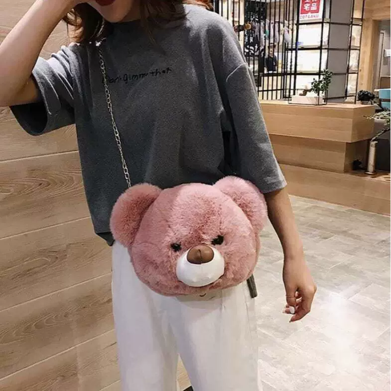 可爱小熊玩偶lolita包毛绒兔子包斜挎包女可爱日系洛丽塔小熊包包