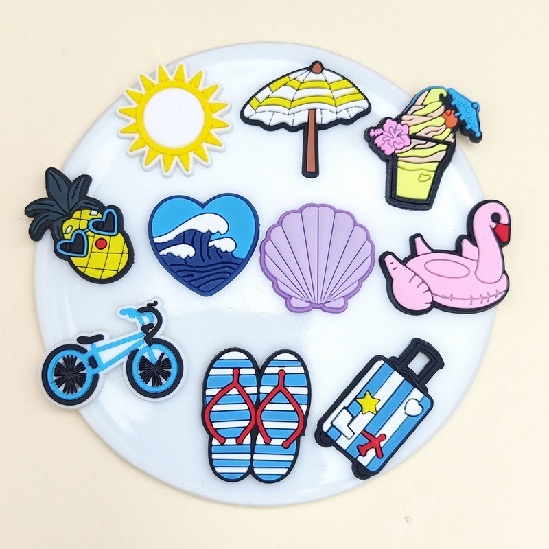 Beach Cross-Border Straw Accessories Creative Buckle Personalized Pen Clip Buckle Cute Pvc Soft Glue Decoration Buckle Manufacturer Wholesale