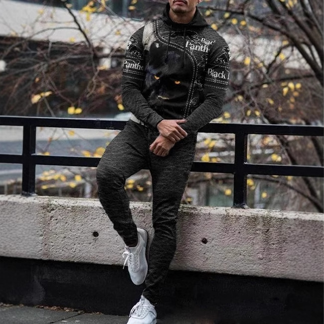 Pantalones de suéter con capucha de primavera y otoño de dos piezas casuales de negocios de todo fósforo MC11-ML1