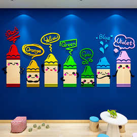 英语美术画教室布置装饰幼儿园环创境主题文化墙面贴材料场景成品