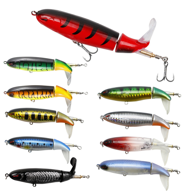 Lure Pencil Hard Bait, Surface Bait with Propeller, Plastic Bait, Realistic Imitation Fishing Bait, Cross-Border Bass Fishing Bait