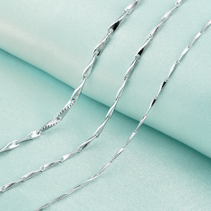 Collar de moda minimalista coreano s925 plata 0.8 accesorios de ángulo de cuchillo de dientes cadena de moda transfronteriza