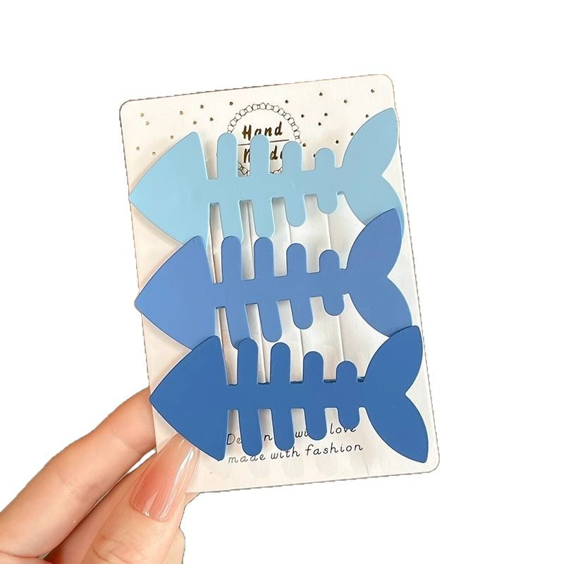 2025 primavera Klein azul clip de cabello nueva tarjeta de cabello sin rastro rojo en línea con el mismo toque de cabello lateral frisa clip de cabeza