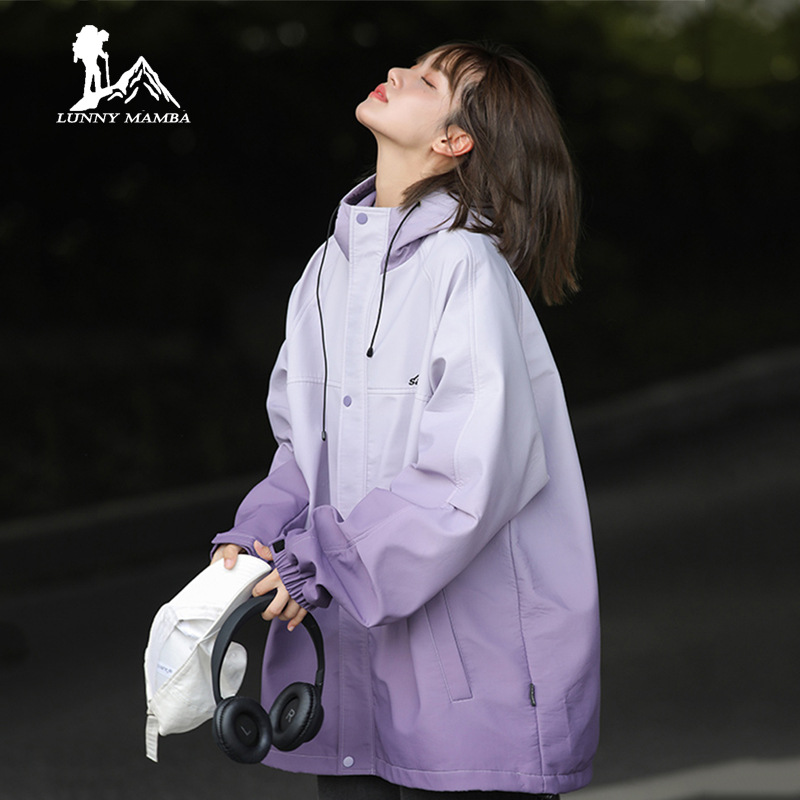 American-style gradient charge coat women's spring and autumn coat 2025 spring new fashion age-reducing jacket top plus size women's clothing