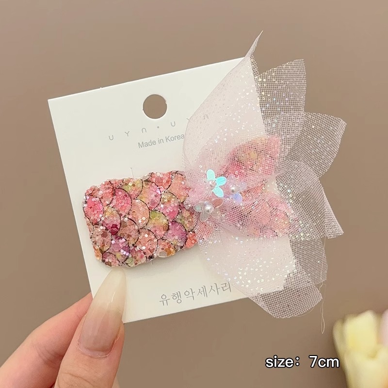 Clips de cabello de cola de sirena brillante para niños frente lateral frangeo clips de cabello rotos clips de cabello de princesa de niña