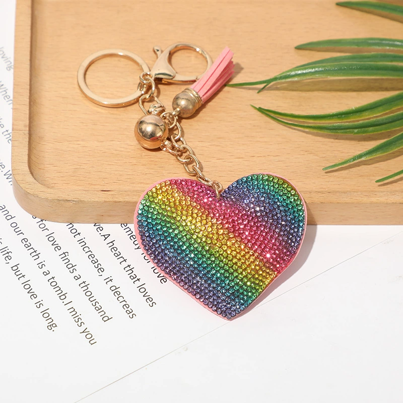 Брелок (в стиле Chanel) сердце с кисточкой, аксессуар DIY, 9×8×2 см