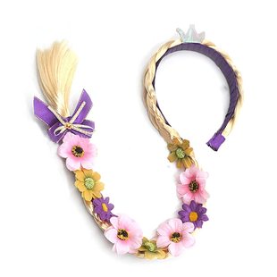 Frozen Rapunzel Wig Braids Kidsren's Crown with Flower Braids Princess Dress Accessories Christmas Hot Sale