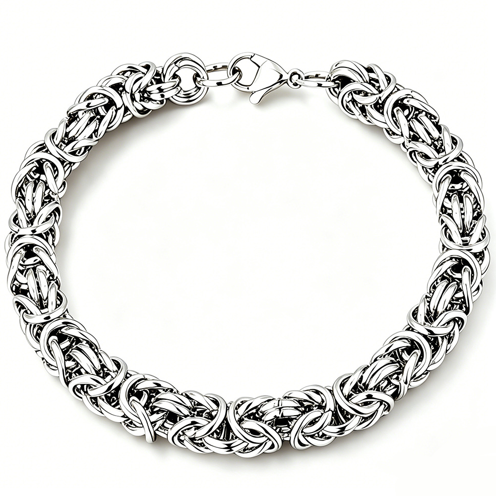 Retro woven bracelet stainless steel hip-hop style