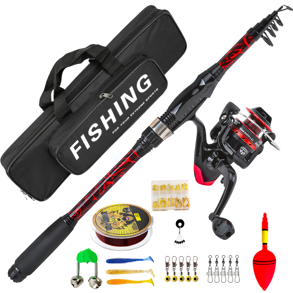 Cross-border lure rod 1.8M fishing rod, fishing reel, fishing gear set, retractable sea rod, travel rod, spinning reel, factory wholesale