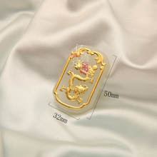 厂家直销 龙年金镶玉龙凤吊坠 民族风白玉龙凤牌挂件直播礼品批发